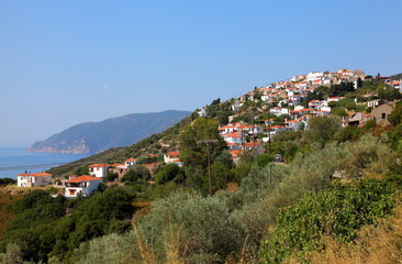 Fototapeta na wymiar The settlement near the Aegean coast,Alonissos,Greece