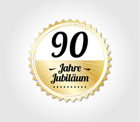 90 Jahre Jubiläum Modern Gold