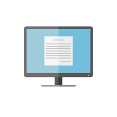 Monitor on a white background. Vector flat.