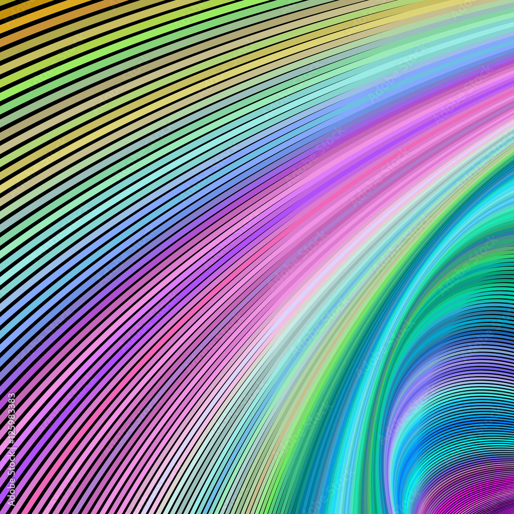 Poster multicolored fractal curve background design