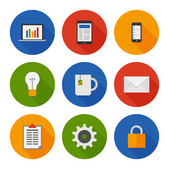 Flat Icons Set. Business. Vector