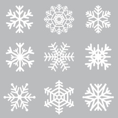 Naklejka na ściany i meble Set of white snowflakes