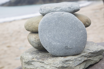Fototapeta na wymiar Round Stones on Beach