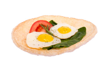 Sandwich with scrambled eggs.