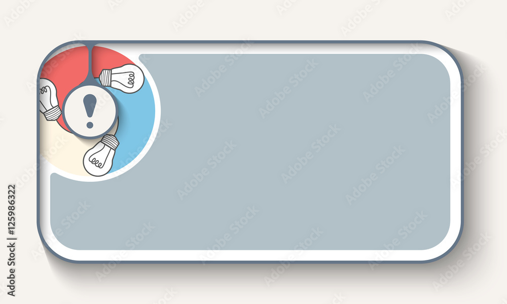 Poster vector simple box to fill your text with bulb and exclamation ma