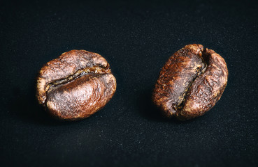 coffee bean on a black background