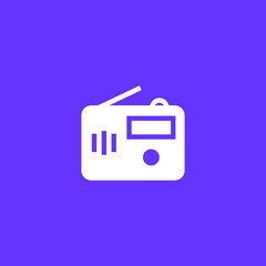 Radio icon vector, clip art. Also useful as logo, web UI element, symbol, graphic image, silhouette and illustration.