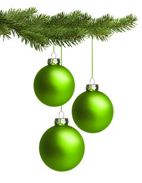 Rote und Gr&uuml;ne Weihnachtskugeln