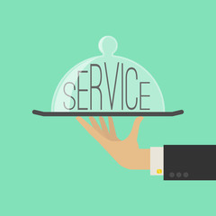 Service Concept. Flat Style. Vector Illustration