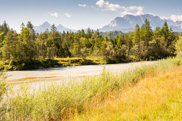 River Isar in the Karwendel mountain range in Bavaria