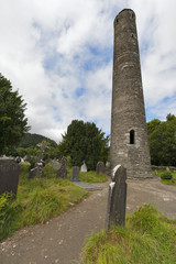 Fototapeta na wymiar Glendalough's circle tower