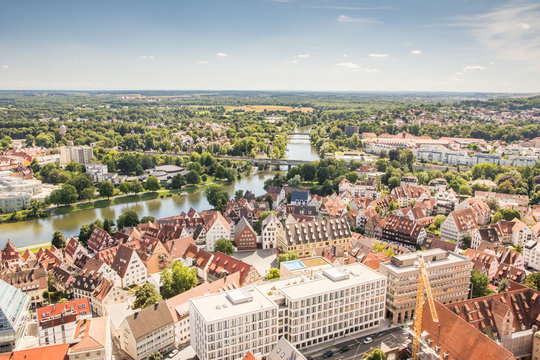 Aerial view over the city of Ulm
