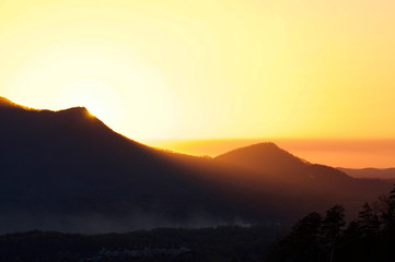 Fototapeta premium Sun Set on the Smokeys