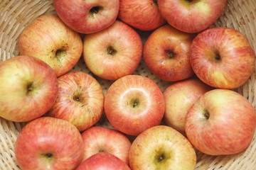 Apples in a straw basket