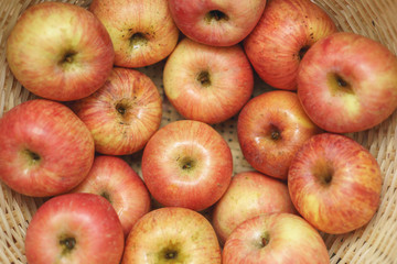 Apples in a straw basket
