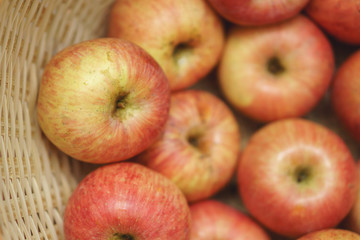 Apples in a straw basket