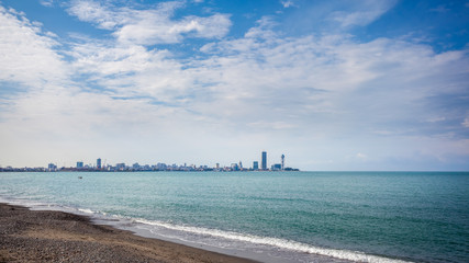 Fototapeta premium View Of Embankment Of The Georgian Resort Town Of Batumi. Modern