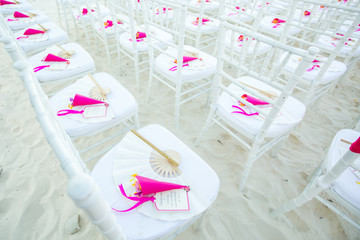 Chair setting for Wedding on the beach.