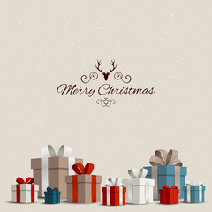 Vector Illustration of a Christmas Holiday Design with Gift Boxes