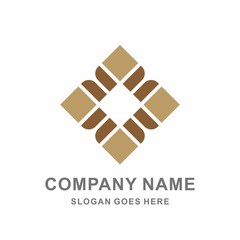 Geometric Square Cross Pattern Flowers Morocco Ornament Decoration Business Company Stock Vector Logo Design Template 