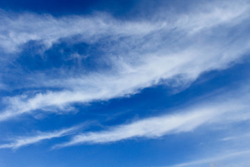 White clouds in the blue sky
