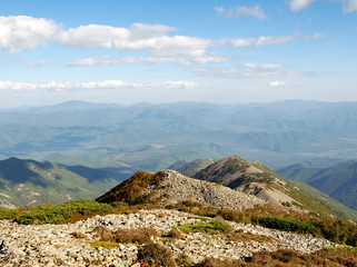 View from the top of mountain Lysaya. South of Primorsky region.