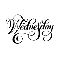 Wednesday day of the week handwritten black ink calligraphy
