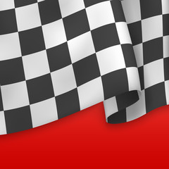 Checkered Flag Background. Card Template. Vector