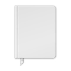 Blank White Book Or Notebook Template. Vector