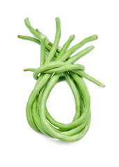 Fresh Yard Long bean isolated on white background