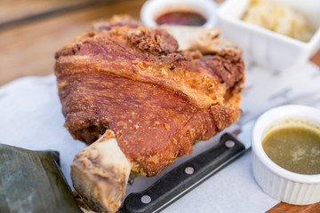 fried leg pork