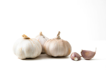 garlic isolated on white
