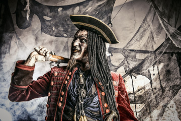 Naklejka premium old pirate dead