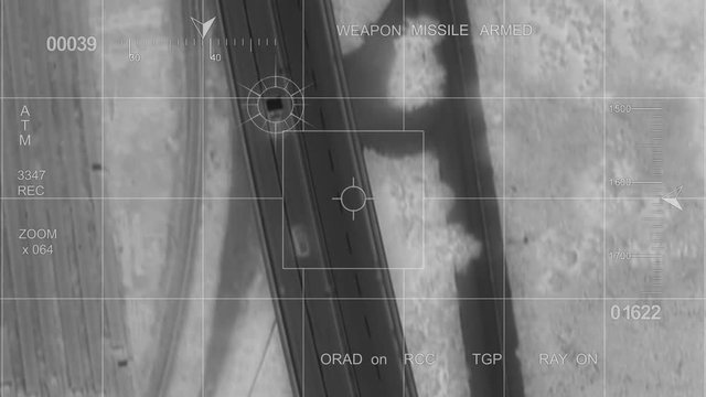 10003 infrared - War helicopter car hit
