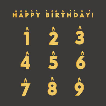 Illustration of Number-Shaped Birthday Candles