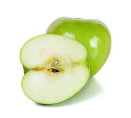 Green apple isolated on the white background