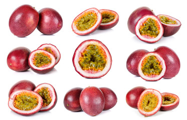 Passion fruit isolated on the white background