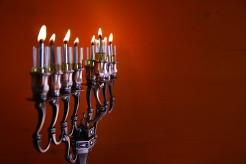 Selective focus image of jewish holiday Hanukkah