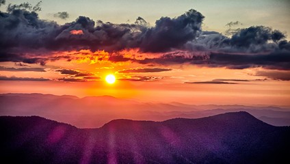 mount mimtchell sunset landscape in summer