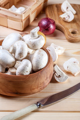 Mushrooms in a bowl.
