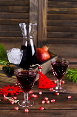 Transparent drink of pomegranate