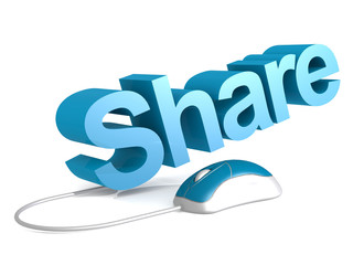 Share word with blue mouse