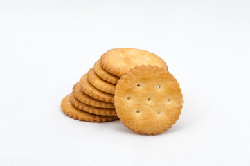 crackers on white background