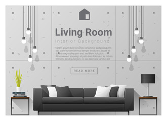 Living room Interior background , vector, illustration