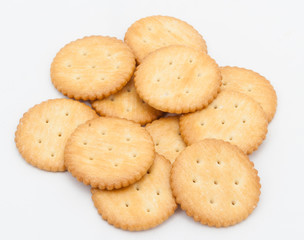 crackers on white background