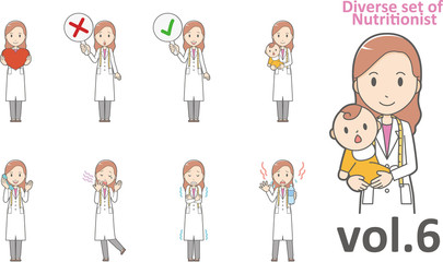 Diverse set of nutritionist, EPS10 vector format vol.6