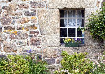Fototapeta na wymiar Rustic Window and Wall of a French Gite