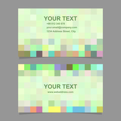 Colorful digital art mosaic business card template