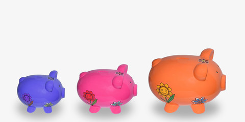Piggy bank family- small and big savings