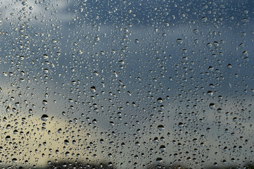 Drops of rain on the window